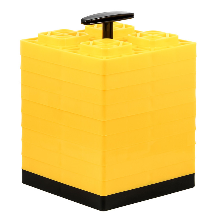 Camco FasTen Leveling Blocks w/T-Handle - 2x2 - Yellow *10-Pack - 44512