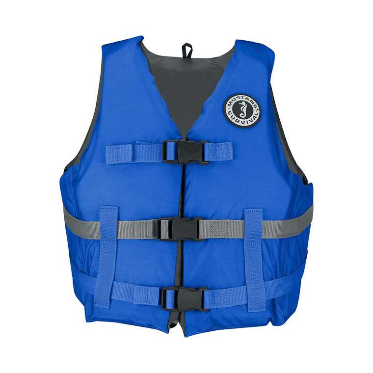 Mustang Livery Foam Vest - M/L - Blue - MV7010-131-M/L
