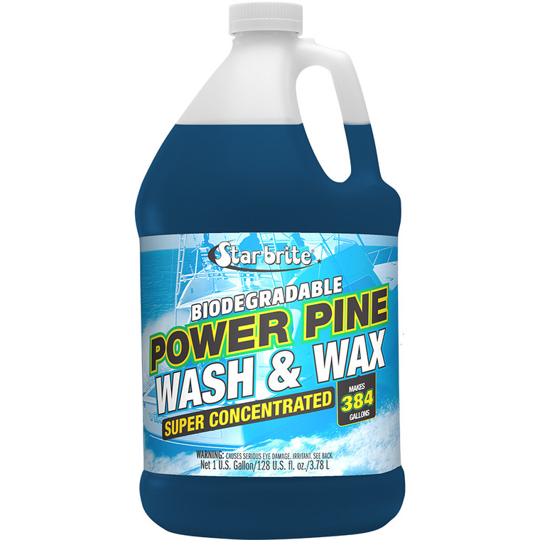 Star brite Power Pine Boat Wash & Wax - Concentrated Marine Grade Formula - 1 Gallon - 94700