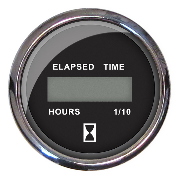 Faria Chesapeake Black 2" Hourmeter (Digital) - 13715