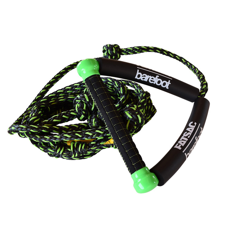 FATSAC 25' Wake Surf Rope & Handle Combo - Green & Black - M1035-C