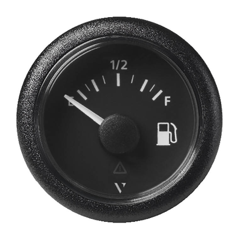 Veratron 52MM (2-1/16") ViewLine Fuel Level Gauge Empty-Full - 0-90 OHM - Black Dial & Round Bezel - A2C59514085
