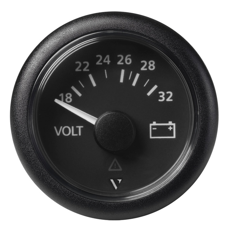 Veratron 52mm (2-1/16") Viewline Voltmeter 18-32V - Black Dial & Bezel - A2C59512458