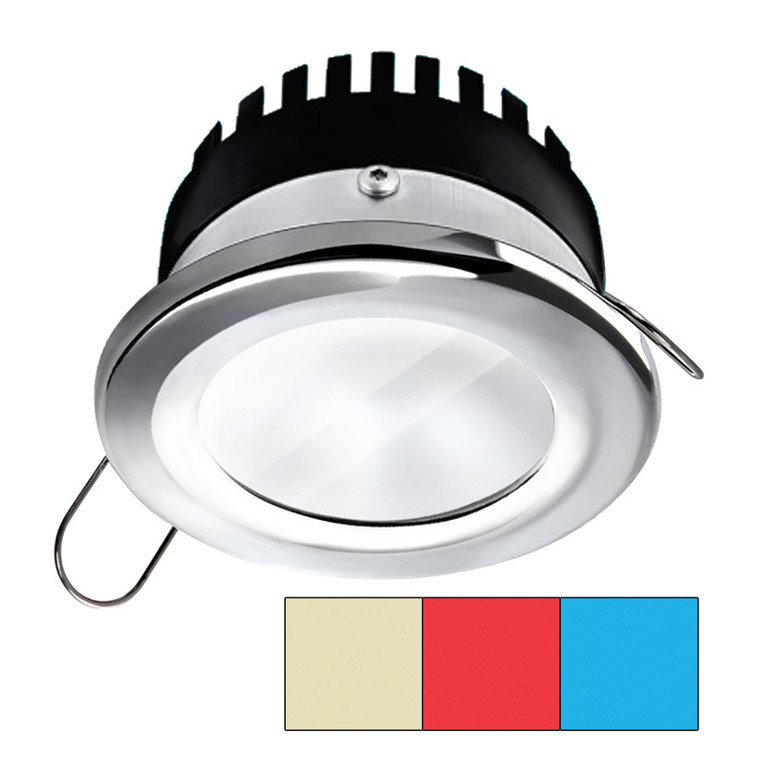i2Systems Apeiron Pro A503 - 3W - Round -Cool White/Red/Blue - Round - Chrome Finish - A503-11AAG-HE