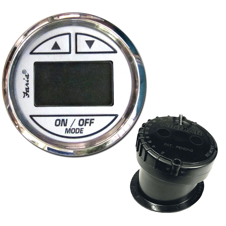 Faria Chesapeake White SS 2" Depth Sounder w/In-Hull Transducer - 13851