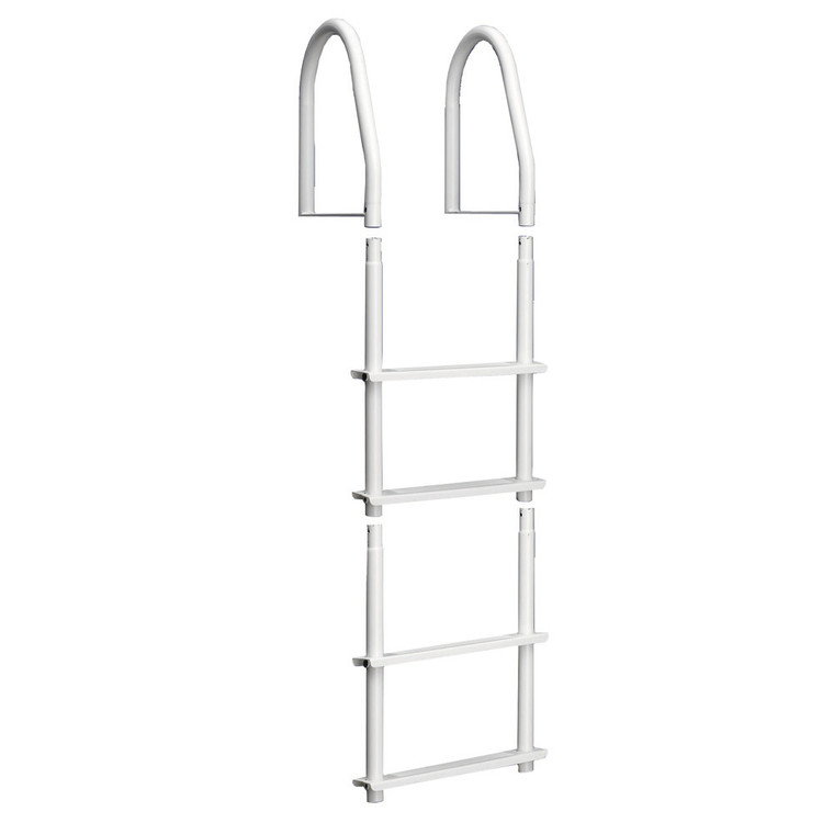 Dock Edge Fixed 4 Step Ladder Bright White Galvalume - DE2104F