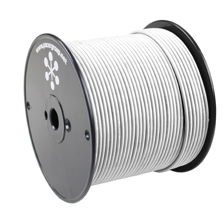 Pacer White 10 AWG Primary Wire - 500'  - WUL10WH-500