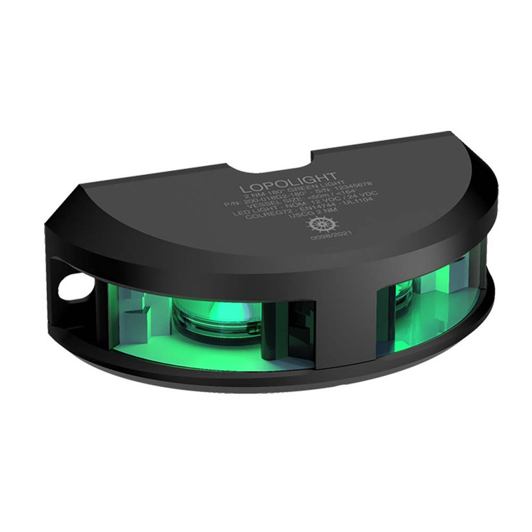 Lopolight Series 200-018 - Navigation Light - 2NM - Vertical Mount - Green - Black Housing - 200-018G2-B