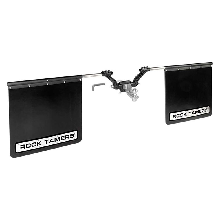 ROCK TAMERS 2.5" Hub Mudflap System - Matte Black/Stainless - 110