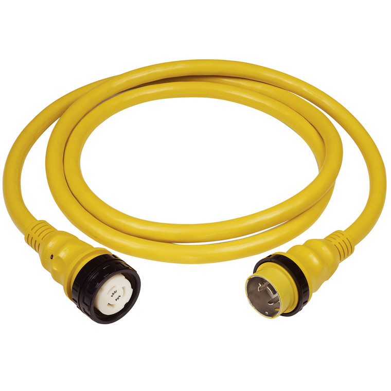 Marinco 50A 125V Shore Power Cable - 25' - Yellow - 6153SPP-25