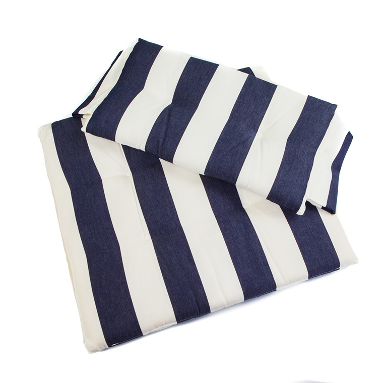 Whitecap Seat Cushion Set f/Director's Chair - Navy & White Stripes - 97240