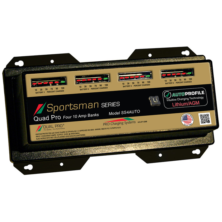 Dual Pro SS4 Auto 40A - 4-Bank Lithium/AGM Battery Charger - SS4AUTO