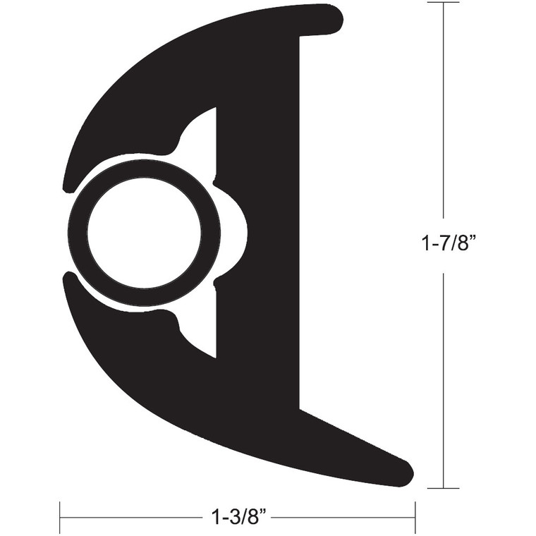 TACO Flex Vinyl Rub Rail Kit - Black w/Black Insert - 70' - 1-7/8" x 1-3/8" - V11-3426BBK70-2