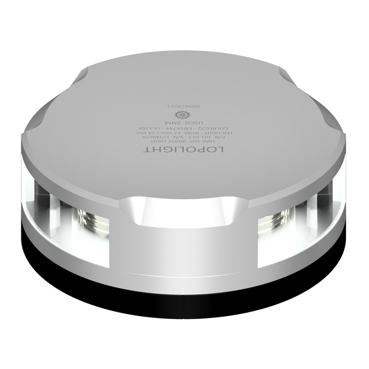 Lopolight Masthead/360-Degree Light - 2NM - Silver Housing w/FB Base - 201-020-FB