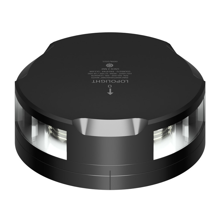 Lopolight Masthead/360-Degree Light - 2NM - Black Housing w/FB Base - 201-020-FB-B