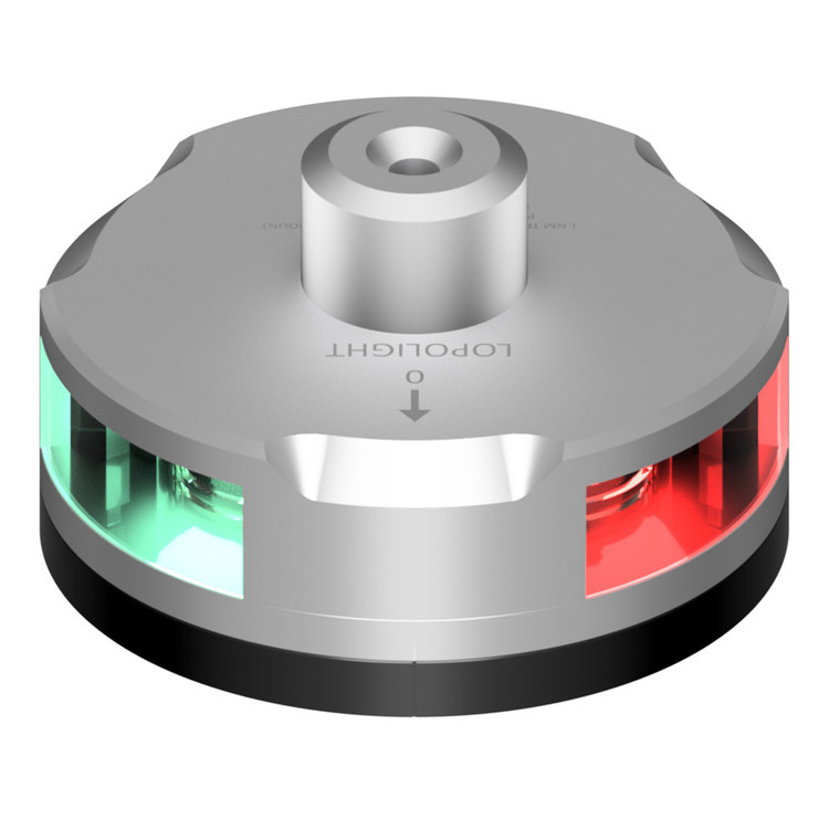 Lopolight Tri-Color Nav Light w/Windex Mount - 1NM - Light Silver Housing w/FB Base - 101-005W-FB