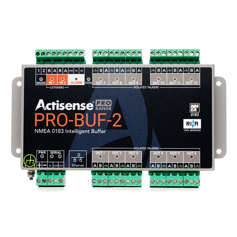 Actisense PRO NMEA 0183 Buffer - 2 OPTO Inputs, 12 ISO-Drive Outputs, Serial Port, Ethernet Port, Pluggable Screw Terminal - PRO-BUF-2