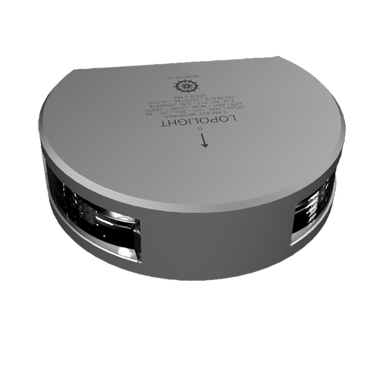 Lopolight Series 201-011  -  Masthead Light - 3NM - Vertical Mount - White - Silver Housing - 201-011-15M