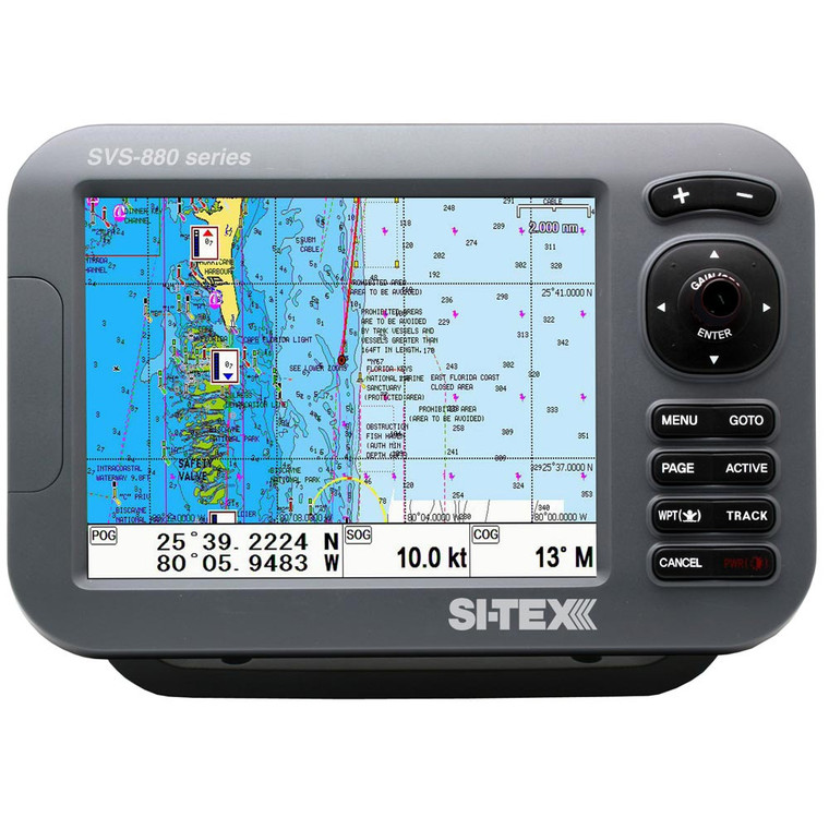 SI-TEX Standalone 8&rdquo; Chart Plotter System w/Color LCD, Internal GPS Antenna & C-MAP 4D Card - SVS-880C+