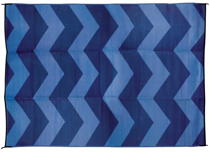 Camco - Outdoor Mat 9ft X 12ft Chevron Blue W/uv (eng/fr) - CMC42858