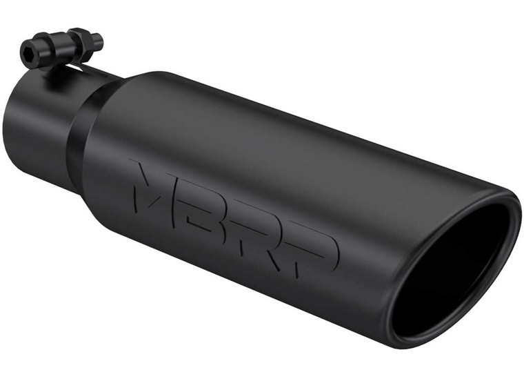 MBRP, Inc. - Universal Tip 31/2in O.d. Angled Rolled End 21/2in Inlet 12in Length  Bl - MBRT5113BLK