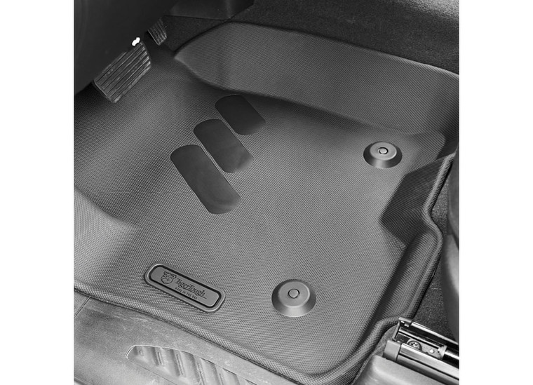 TigerTough - 19c Silverado/sierra 1500/2500/3500 Crew Cab/double Cab Front 2pc Pro Floor Liners  Black - TGFF0661001