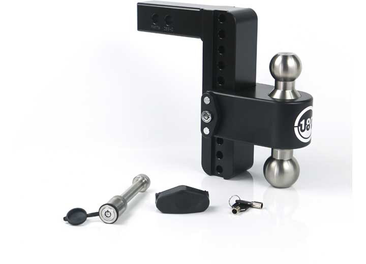 Weigh Safe - Cerakote 180 Hitch Stainless Steel 8in Drop Hitch With 2in Shank (10k/12.5k Grwr) With Ws05 - WSFLTB8-2-KA-CER-BLA