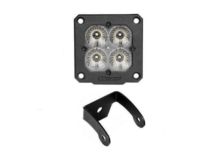 XK Glow - 2pc Flush Mount Xkchrome 20w Led Cube Light With Rgb Accent Light Kit W/ Control - XKGXK065002-D-KIT
