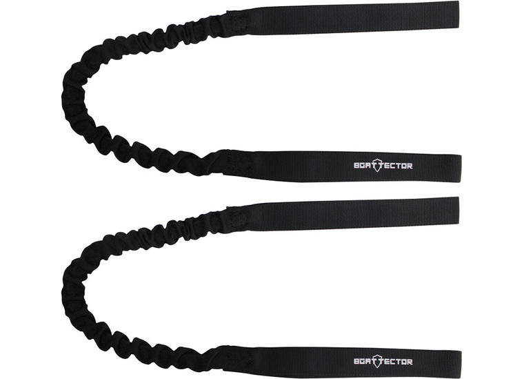 Extreme Max - 36 Covered Bungee Dock Linewith Looped Ends 2pack Black - 3006.2553