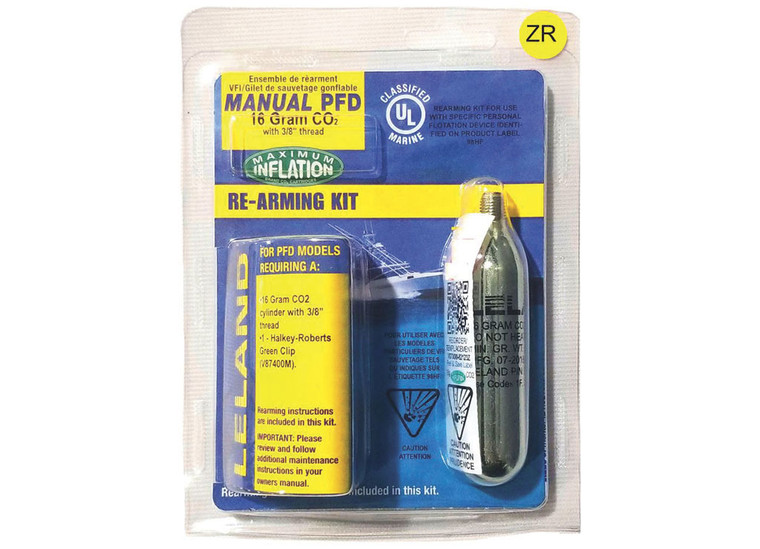 Leland Limited - Leland 16gram Inflatable Pfd Rearming Kit Zr For Belt Pack; Manual; 3/8in Thread - V87000-82122Z
