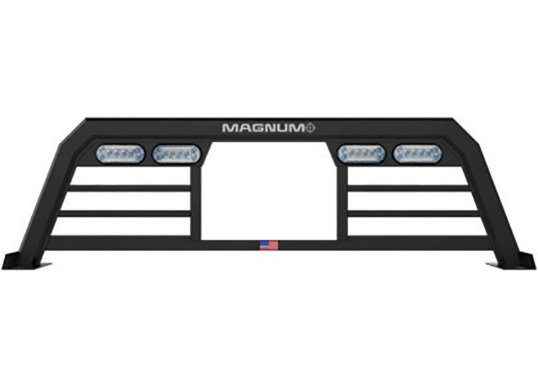 Magnum Truck Racks - 23c F250/f350/f450 Ls Low Pro Headache Rack/window Cut/bars/lights - 223LPBRP1NB