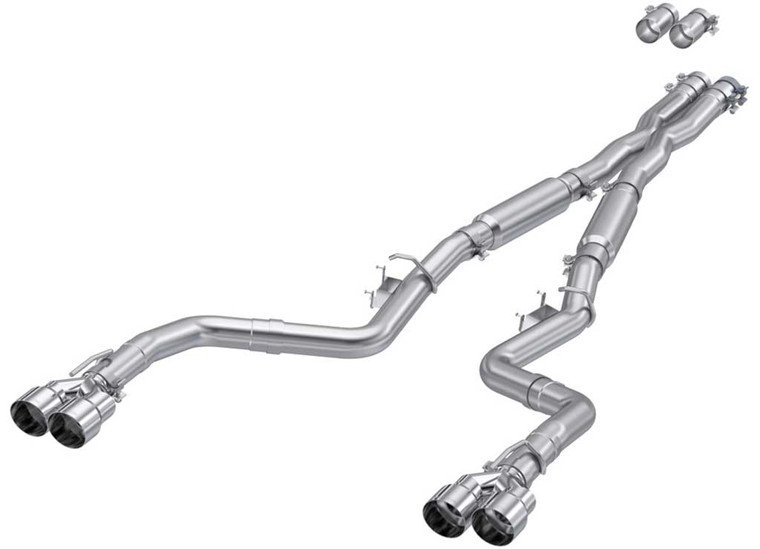 MBRP - 15c Challenger 5.7/6.2l/6.4l Hemi Aluminized Steel 3 Indual Cat Back Quad Tips (street Version) - S7113AL