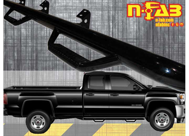 N-Fab - 1719 Silverado/sierra 2500/3500 Double Cab Nerf Step/cab Length/gloss Black - C1773QC