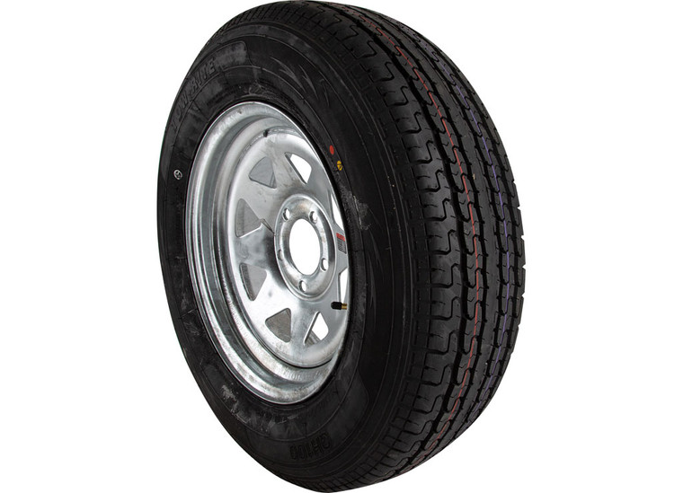 Tow-Rite - St205/75r15 Mounted On Galvanize Spoke 15x6 5x4.5 Load Rating: C 6ply Rated 1820 Lbs - RDG25-702-SGA5
