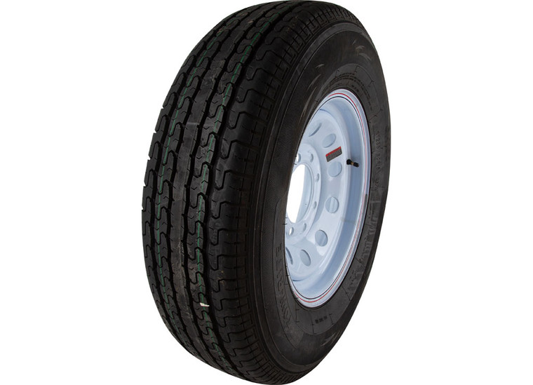 Tow-Rite - St235/80r16 Mounted On White Modular 16x6 8x6.5 Load Rating: E 10ply Rated 3420 Lbs - RDG25-705-WM8