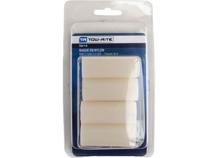 Tow-Rite - White Nylon Bushing 9/16in X 11/16in X 13/4in (pack Of 8) - 536-1-8