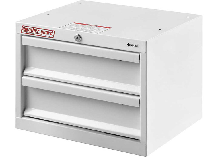 Weather Guard - High Quality Van Storage Cabinet With 2 Drawers 16 X 14 X 12in  White Steel Finish - 2926385