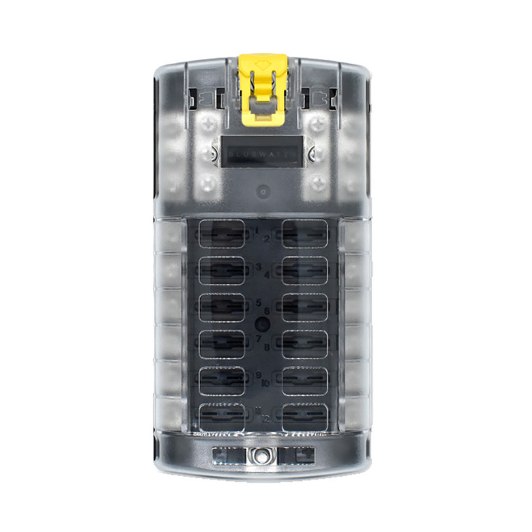 Bluewater 12 Position Fuse Block ATC w/Yellow Slide - 3200-3003-012