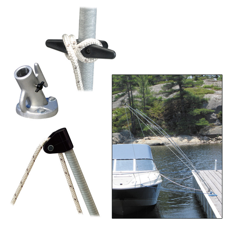 Dock Edge Premium Mooring Whips 2PC 12ft 5,000 LBS up to 23ft - DE3400F