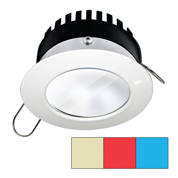 i2Systems Apeiron Pro A503 - 3W - Round - Warm White, Red &amp; Blue - White Finish - A503-31CBBR-HE