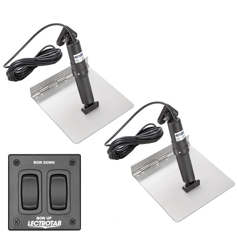 Lectrotab XKA Stainless Steel Trim Tab Kit w/Rocker Switch - 9 x 18  - XKAF9X18