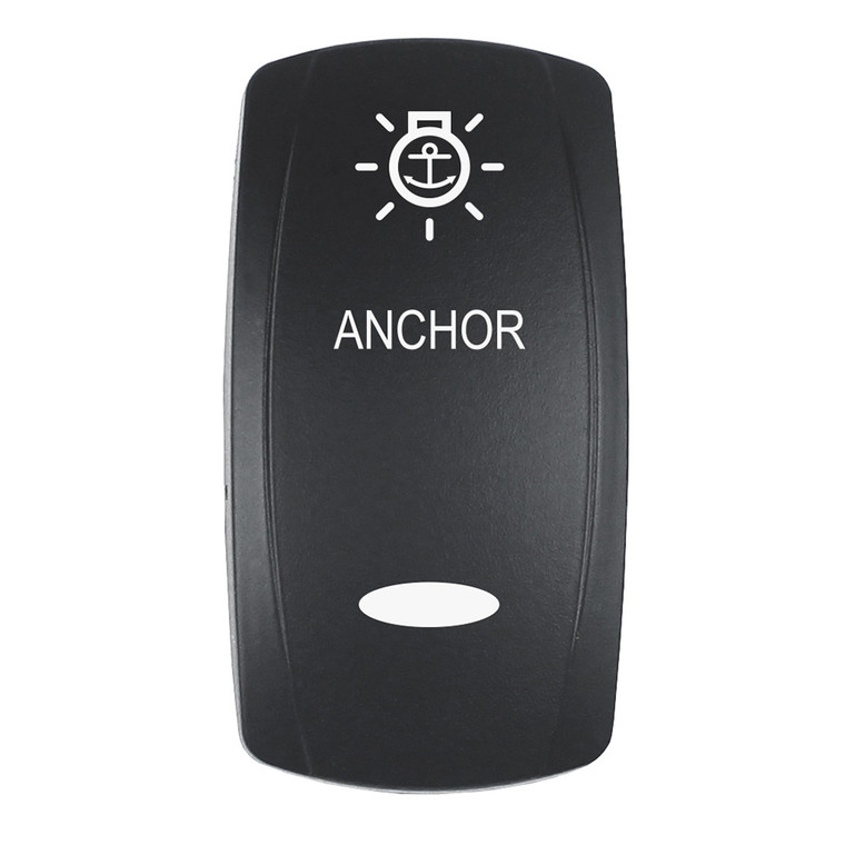 Pacer Actuator - 'ANCHOR' f/V Series Contura Switches - Black - Laser Etched (Top/Bottom Light) - EV2LE-ANC