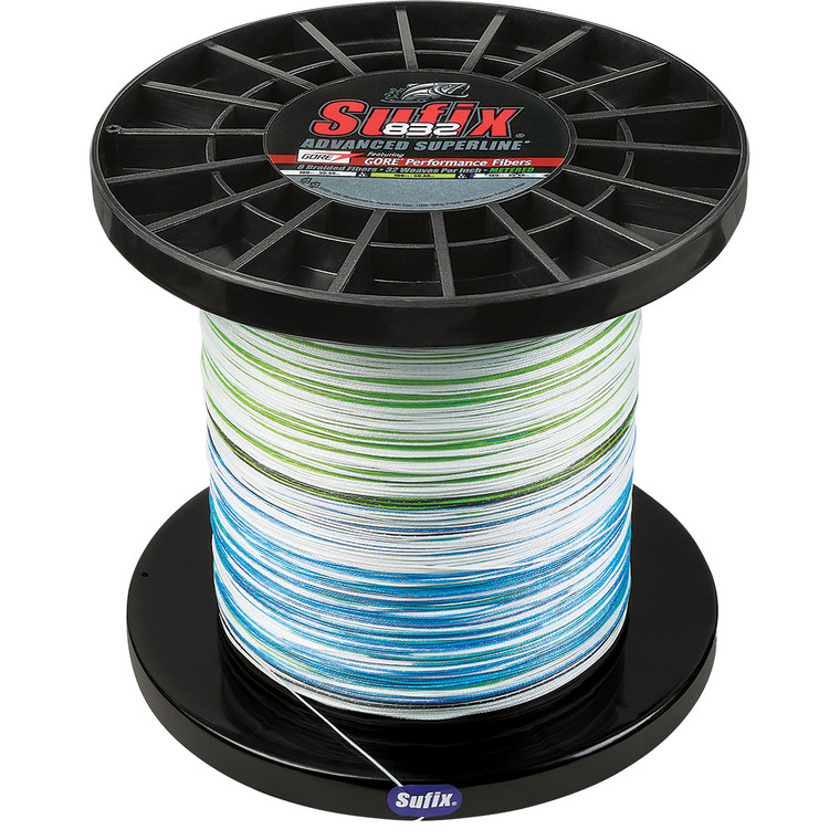 Sufix 832 Advanced Superline&reg; Bulk Metered 3000yds, 100lb, White - Neon Lime - Blue - 660-4100GHLCC