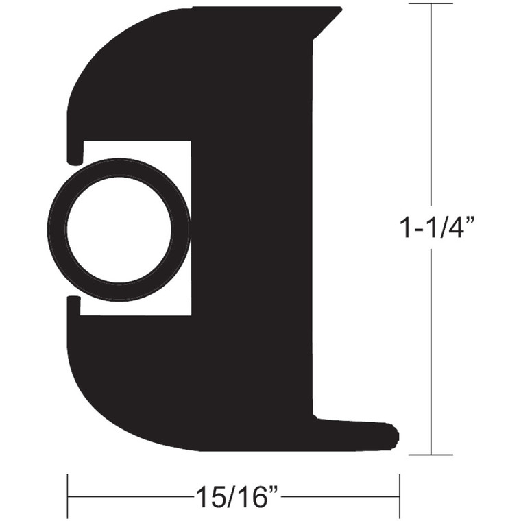 TACO Flex Vinyl Rub Rail Kit - Black w/Black Insert - 70' - 1-1/4" x 15/16" - V11-3447BBK70-2