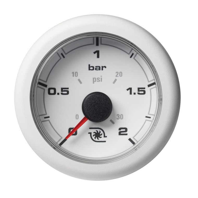 Veratron 52MM (2-1/16") OceanLink Boost Pressure Gauge - 2 Bar/30PSI - White Dial &amp; Bezel - A2C1066150001