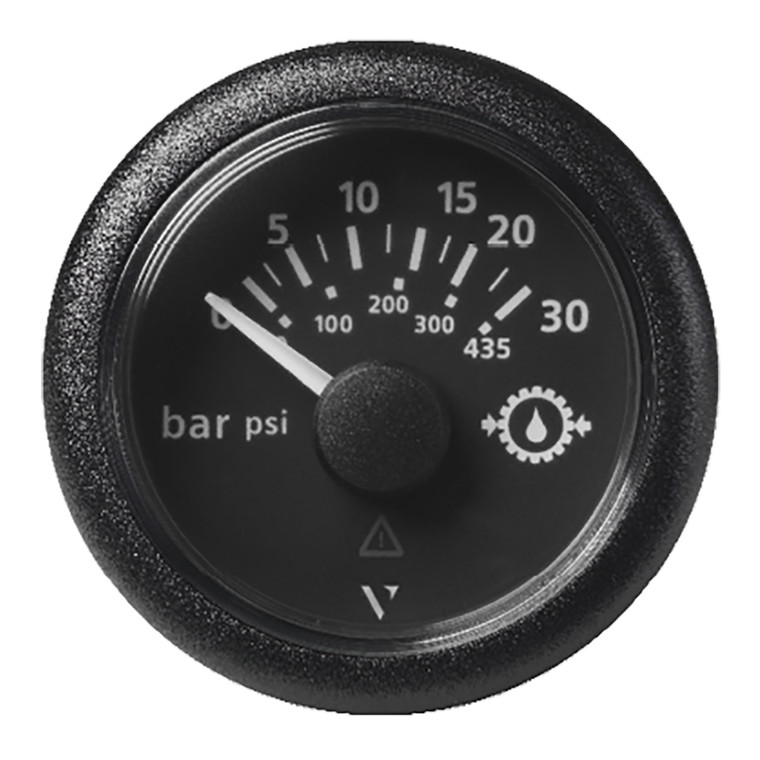 Veratron 52MM (2-1/16") ViewLine Transmission Oil Pressure 30 Bar/435 PSI - Black Dial &amp; Round Bezel - A2C59514141