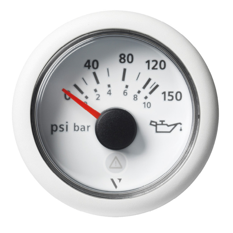 Veratron 52mm (2-1/16") ViewLine Engine Oil Pressure Gauge - 150 PSI - White Dial &amp; Bezel - A2C59514202