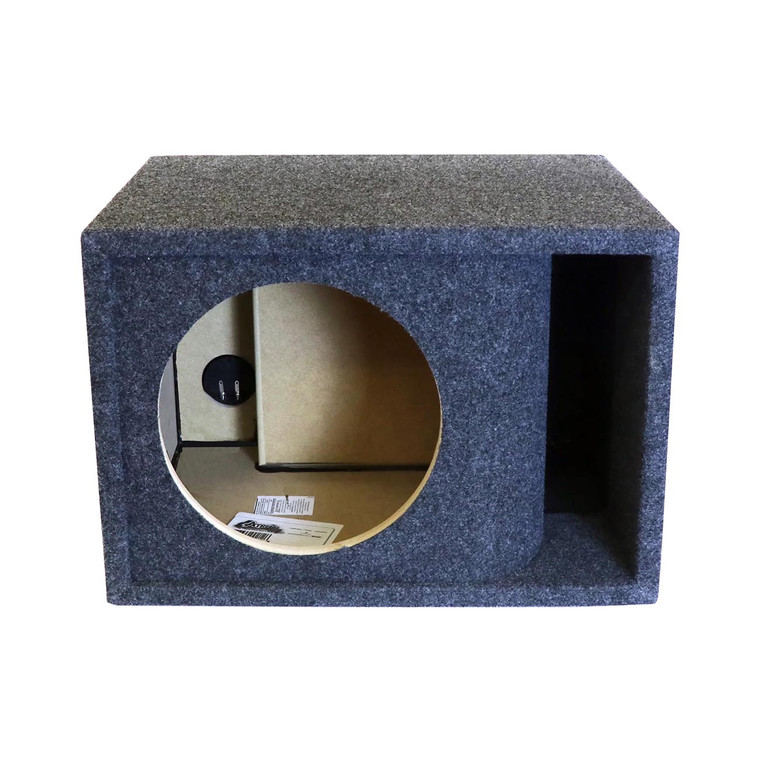 Atrend Single 10" Kerf-vented Woofer Enclosure - Charcoal Carpet Covering - 10SQVKF