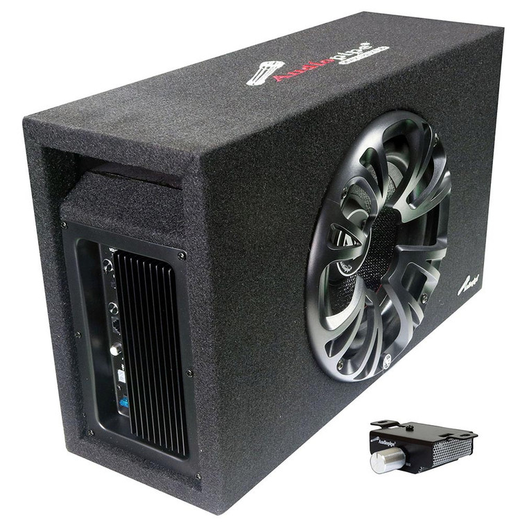 Audiopipe Single 10" Amplified Ported Bass Enclosure 1200 Watts - APMINIB1000A