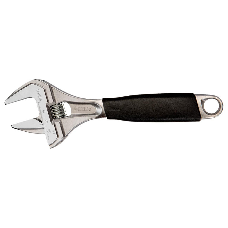 Bahco 8" Ergo Central Nut Wide Opening Jaw Adjustable Wrenches With Rubber Handle - 9031 RC US